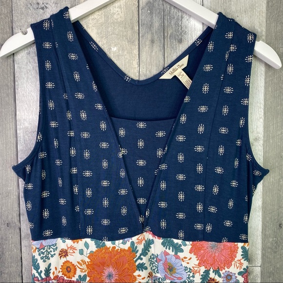 MATILDA JANE Wonderment Feeling Good Navy Floral Peasant Top Size Small - Picture 3 of 7
